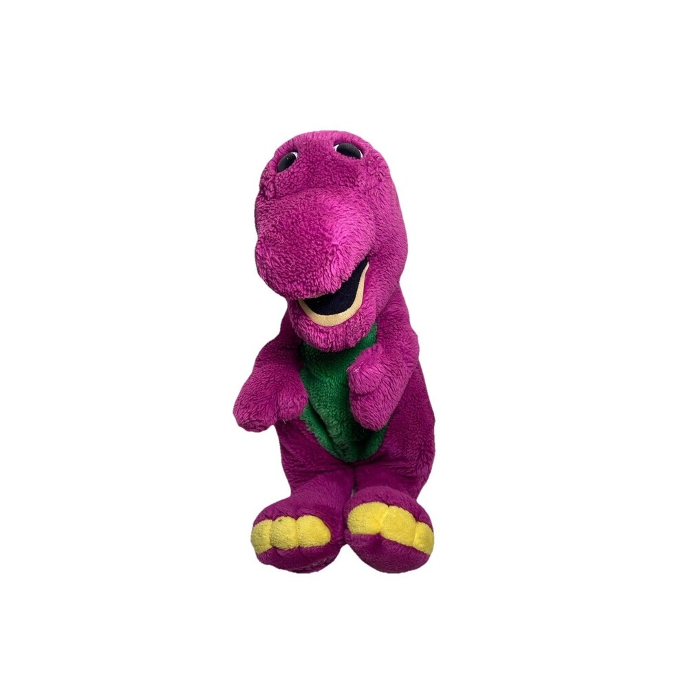 Vintage Barney The Dinosaur 13" Plush with White T-Shirt by Lyons Group 1992